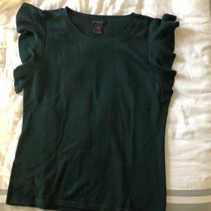 Short sleeve hunter green sweater